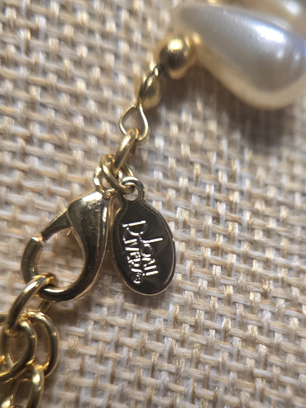 Joan Rivers Lustrous Faux Pearl Teardrop Necklace with Gold Tone Bead Accents - Picture 2 of 12